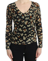 Cavalli Multicolor v-neck wool jumper -   -  Cavalli.